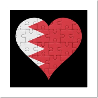 Bahraini Jigsaw Puzzle Heart Design - Gift for Bahraini With Bahrain Roots Posters and Art